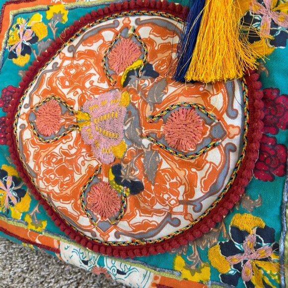 Debbie Katz Boho Floral Tote Bag With Tassel Accent By Debbie Katz - Picture 7 of 12